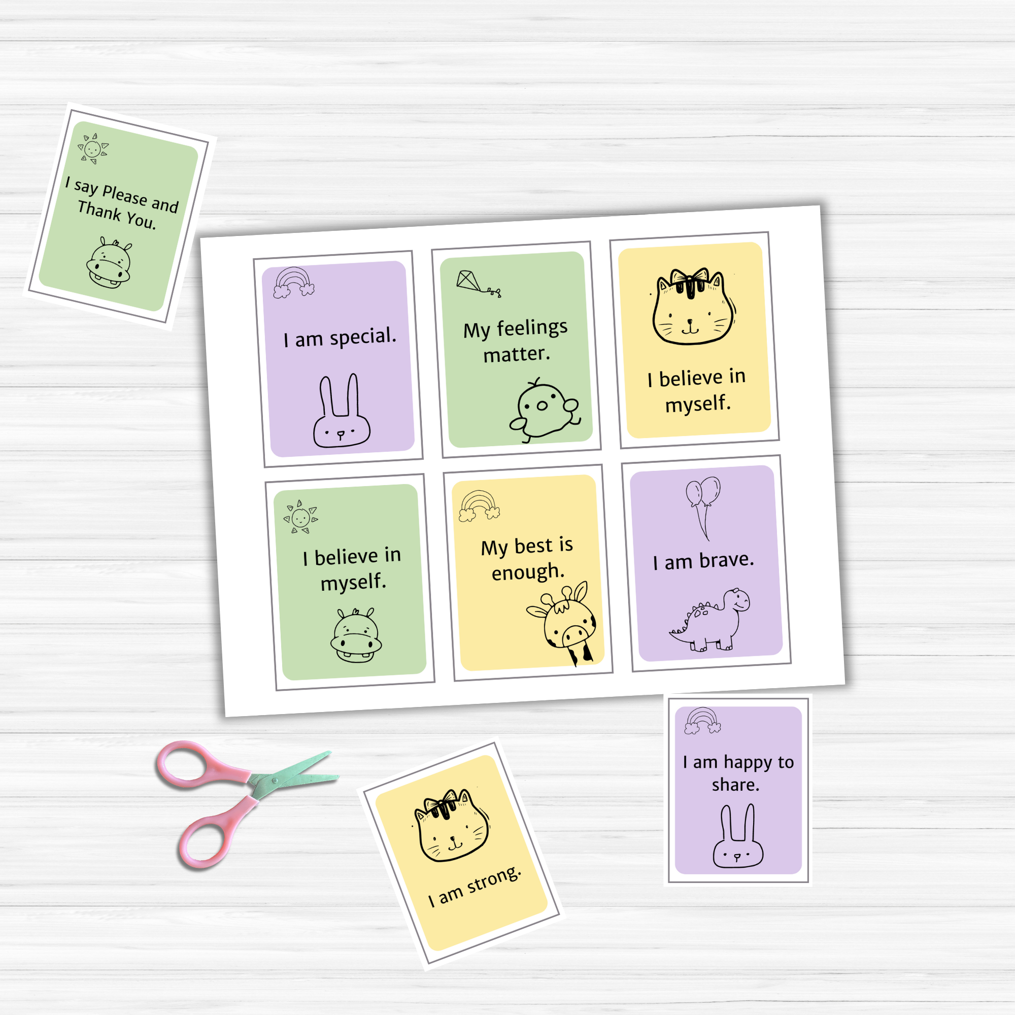 Positive Affirmation Cards for Kids
