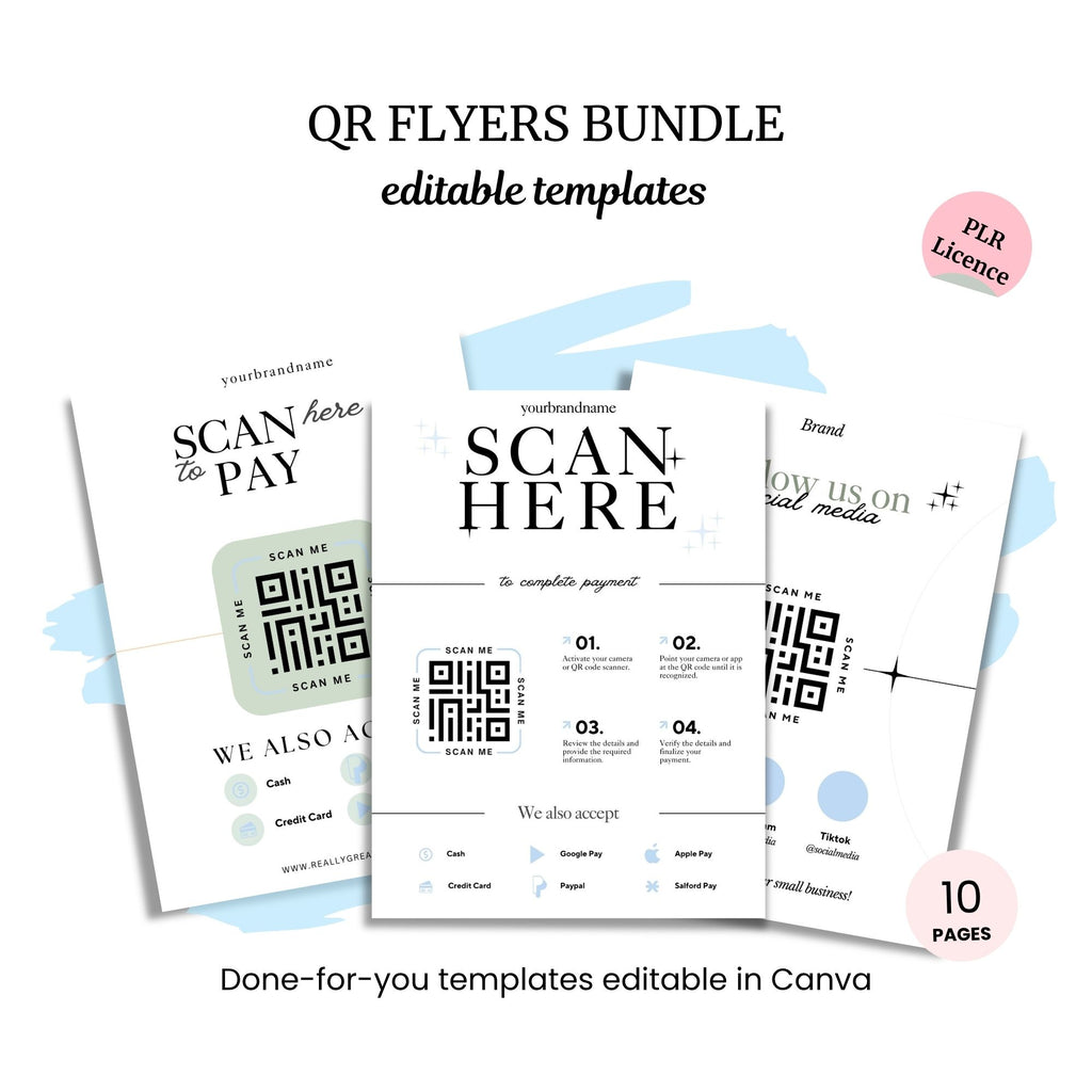 QR Flyers Bundle PLR Template