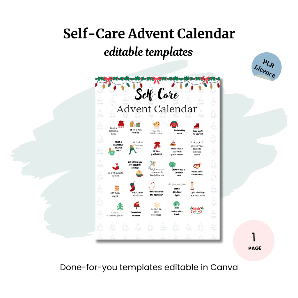 Self-care Advent Calendar PLR