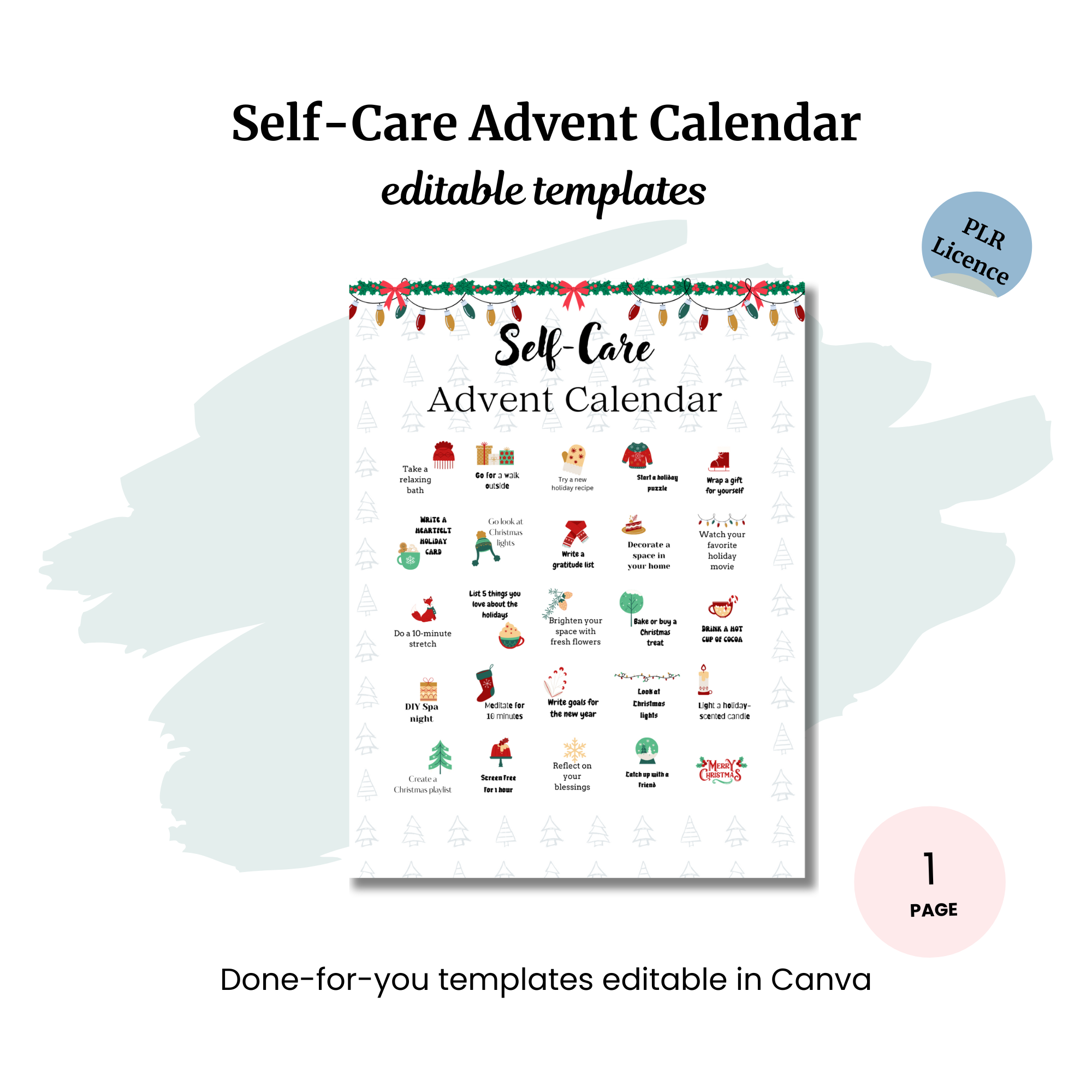 Self-care Advent Calendar PLR
