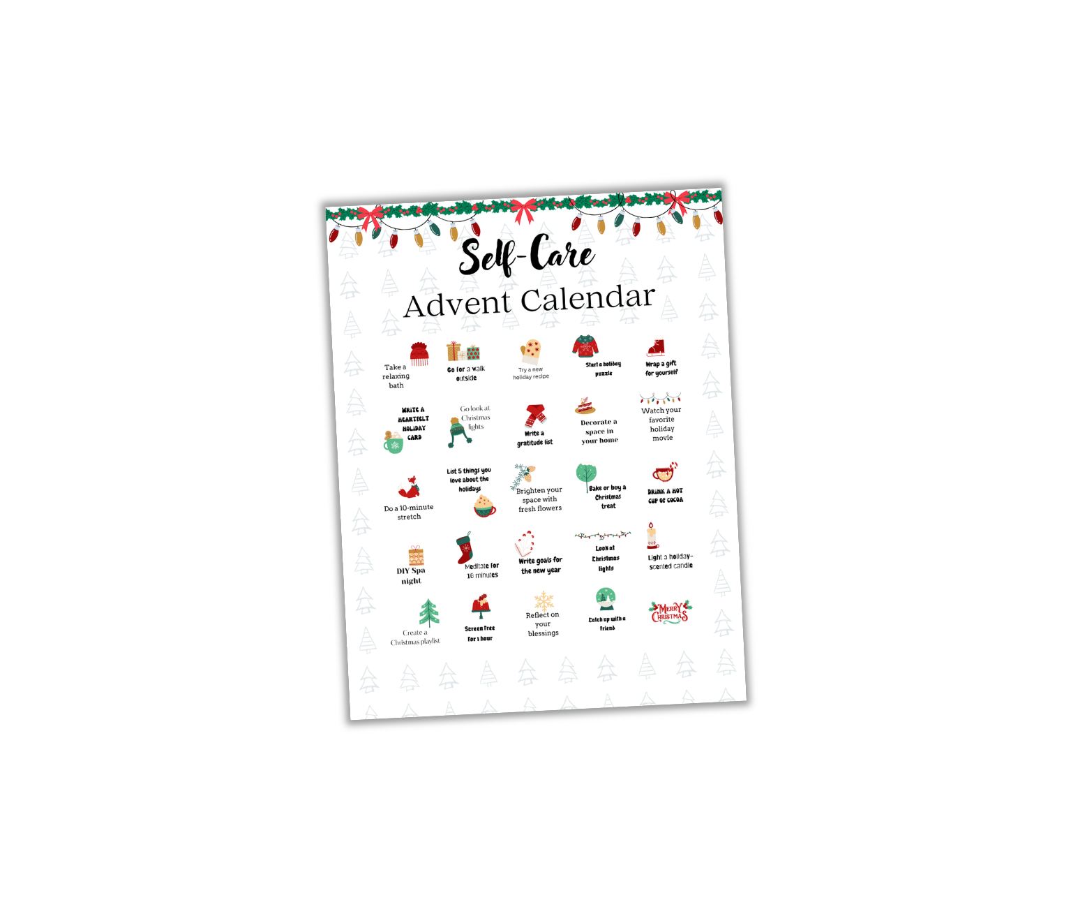 Self-care Advent Calendar PLR