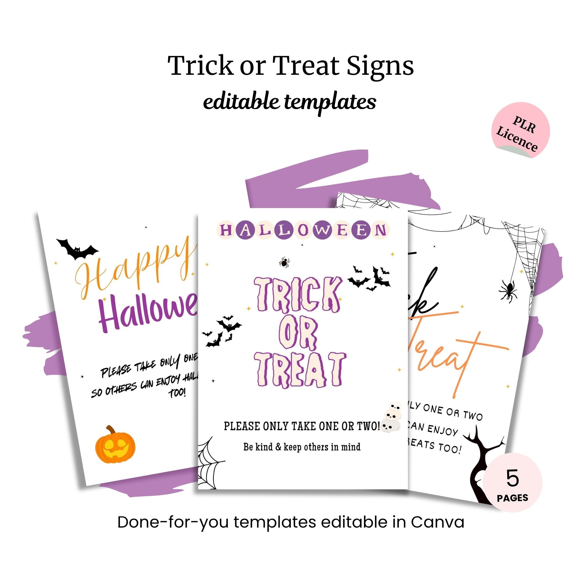 Thumbnail for Trick or Treat Signs PLR