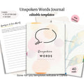 Unspoken Words Journal PLR Template