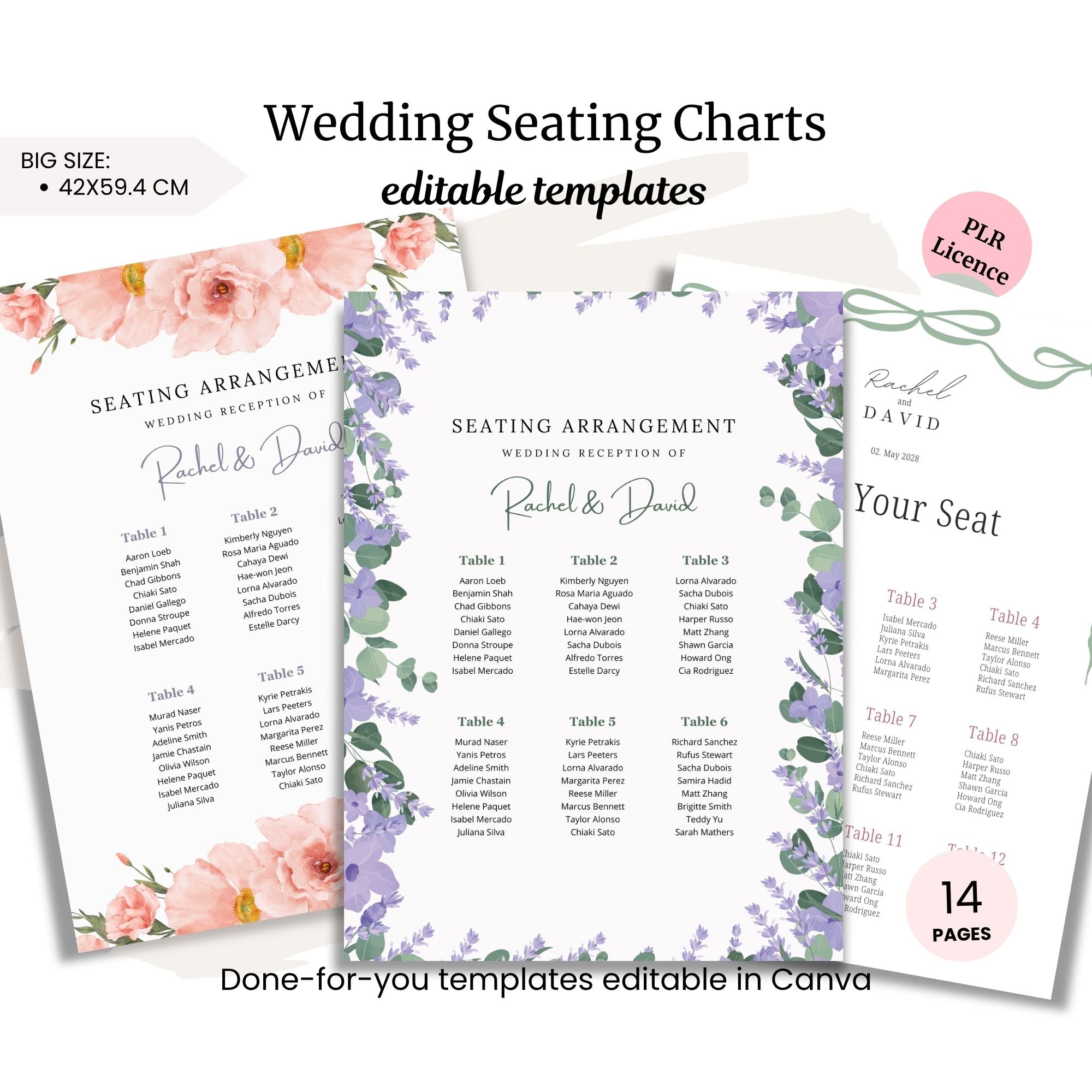 Wedding Seating Charts PLR Template
