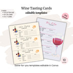 Wine Tasting Cards PLR Template