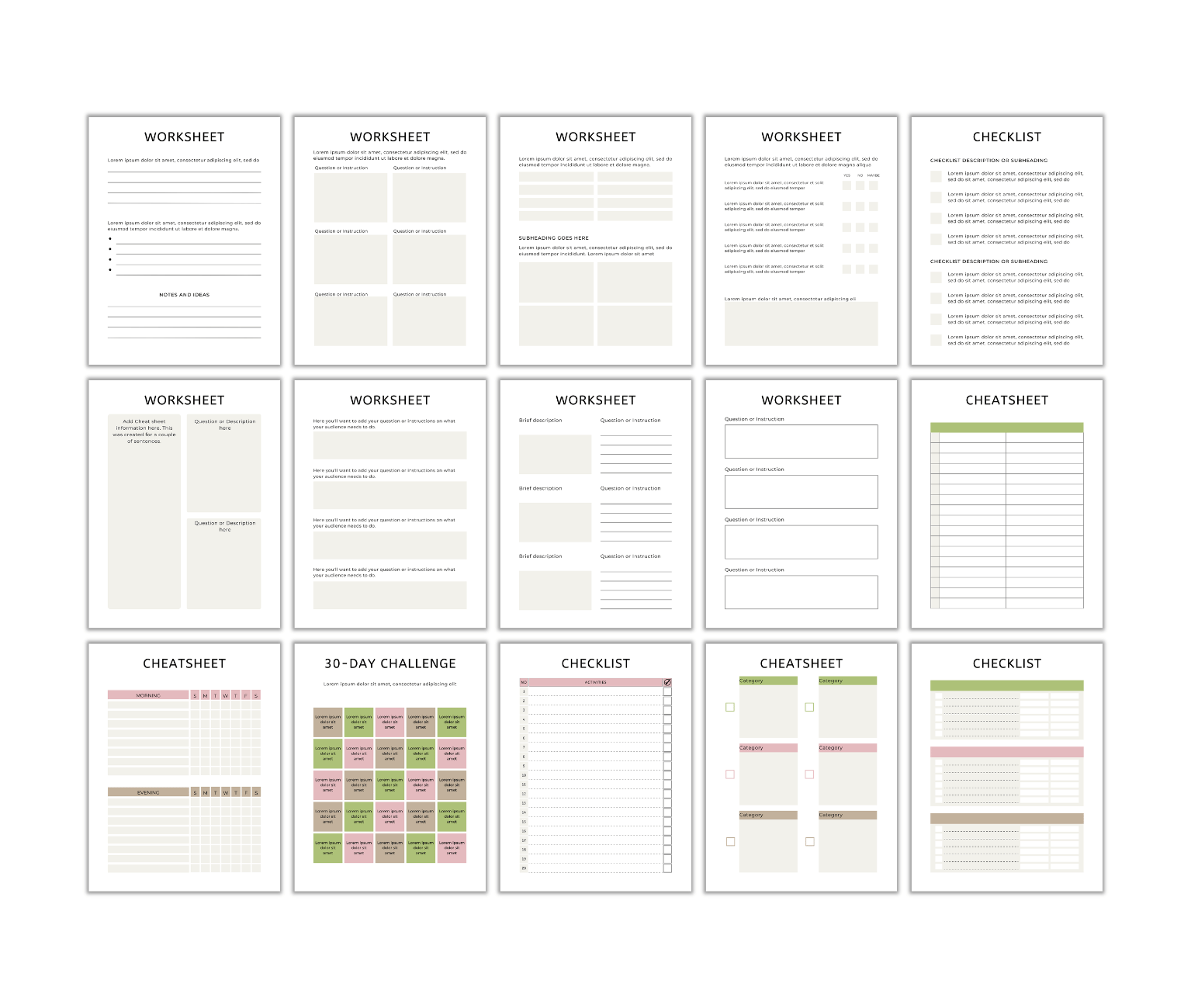 Free: Workbook Templates