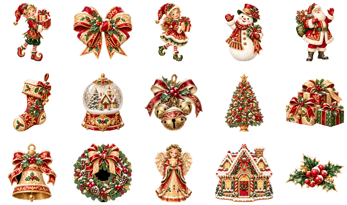 Victorian Christmas Clipart Bundle