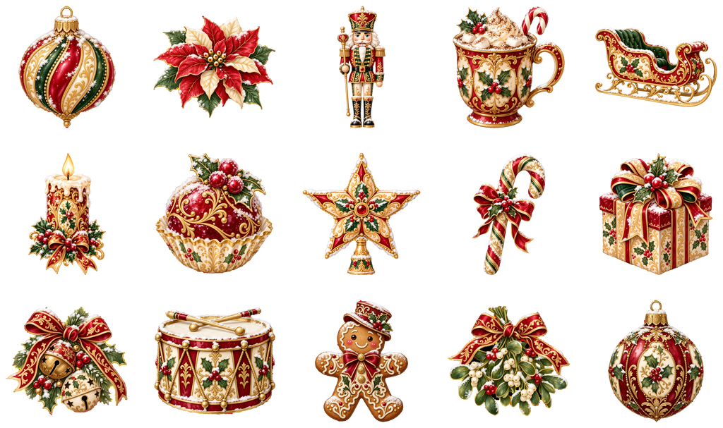 Victorian Christmas Clipart Bundle
