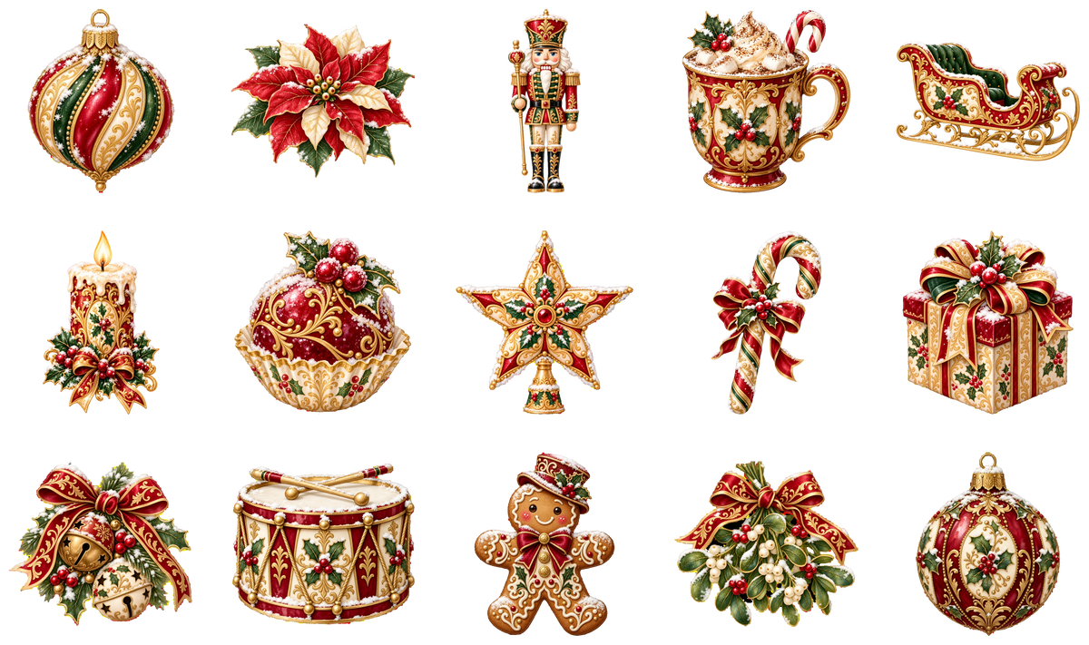 Victorian Christmas Clipart Bundle