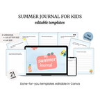 a computer screen with the text summer journal for kids