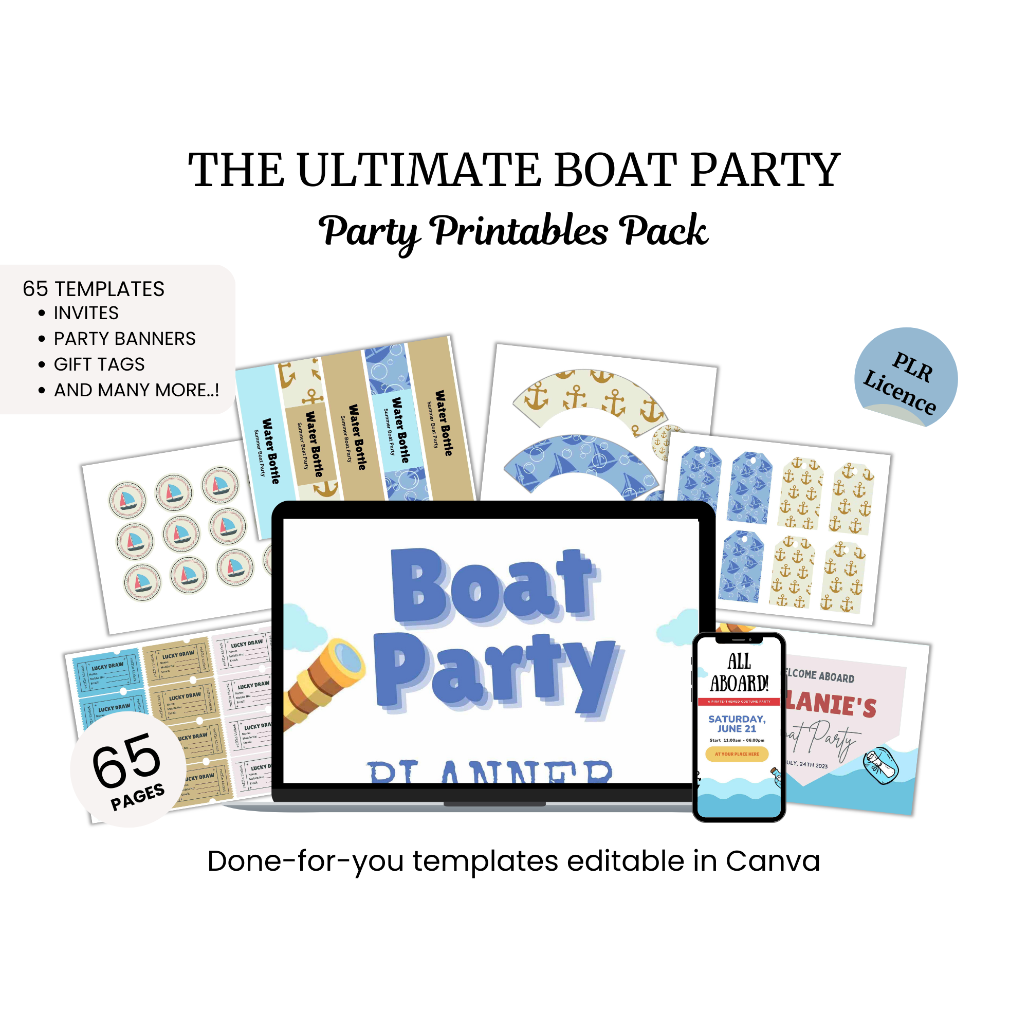 the ultimate boat party party printables pack